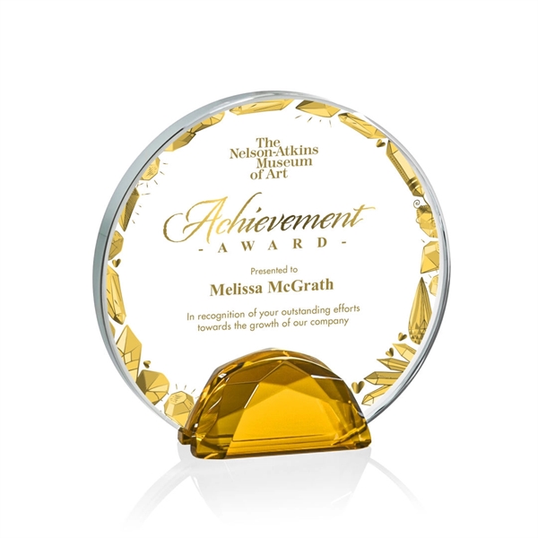 The Galveston Award features a Starfire Crystal disc wedged between two... from ASI 84592 St Regis Group / St Regis