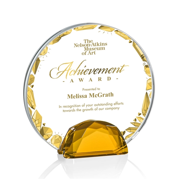 The Galveston Award features a Starfire Crystal disc wedged between two... from ASI 84592 St Regis Group / St Regis