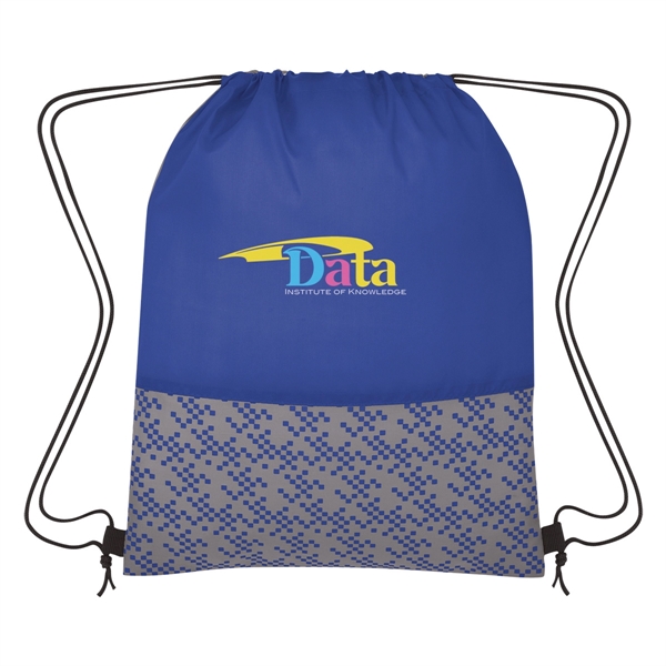 Drawstring backpack made of 210 denier polyester with a bitmap design.... from ASI 61125 Hit Promotional Products / Hit®