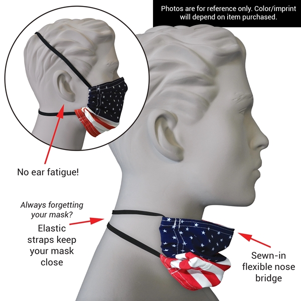 Reusable Microfiber 2ply Face Mask is lightweight, breathable & moisture wicking... from ASI 80228 Quinn