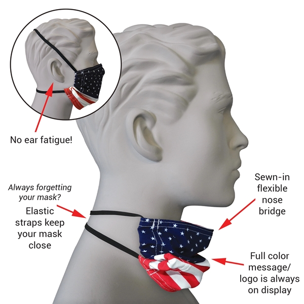 Reusable Premium Custom Fabric 2ply Face Mask is lightweight, breathable &... from ASI 80228 Quinn