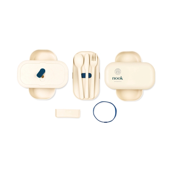 Polypropylene, bamboo and silicone Bento-style lunchbox with adjustable dividers and securing... from ASI 56070 Gemline / Gemline®