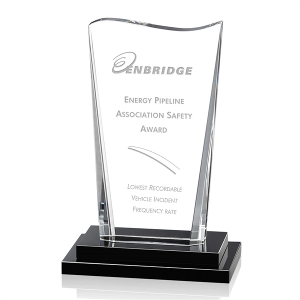 Dynamic optical crystal award with deep beveled sides and a contoured... from ASI 84592 St Regis Group / St Regis