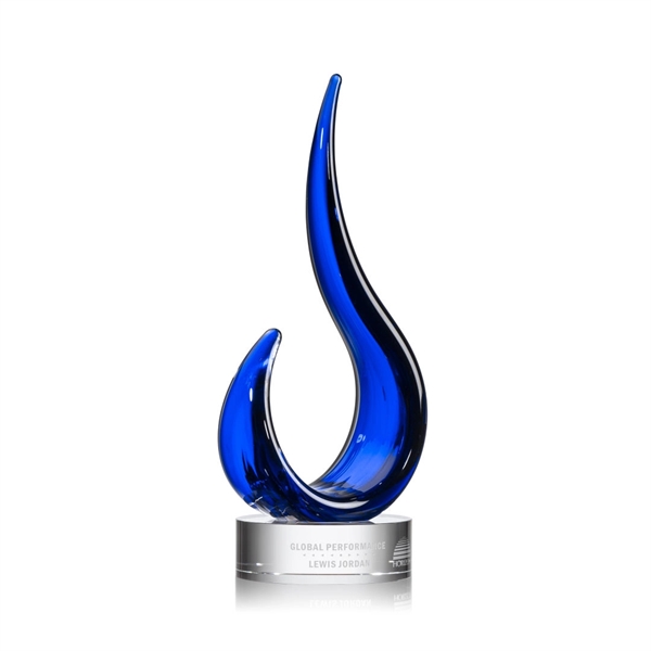 Hand blown royal glass award on clear optical base.... from ASI 84592 St Regis Group / St Regis