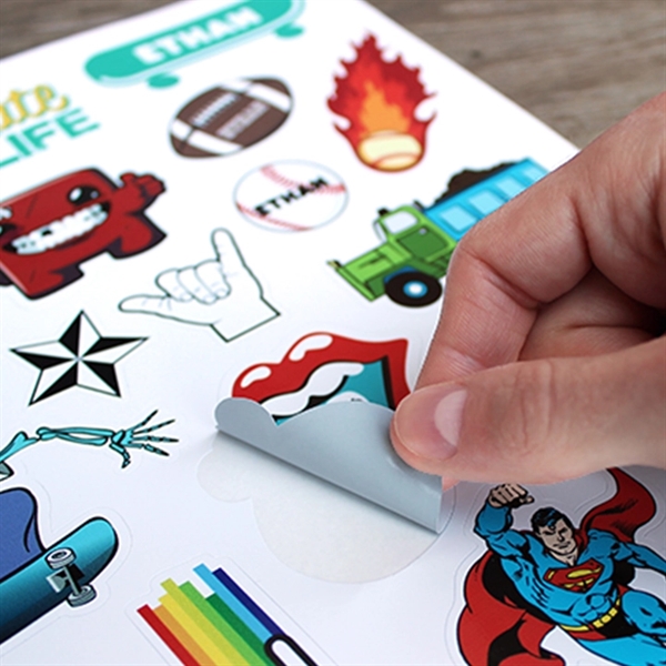 Glossy white vinyl sticker pages that are waterproof, weather-resistant, dishwasher and... from ASI 89791 StickerYou