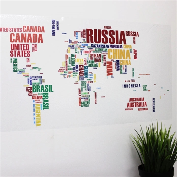 Custom clear vinyl wall/window decal made of durable glossy material that... from ASI 89791 StickerYou / Custom Vinyl Stickers