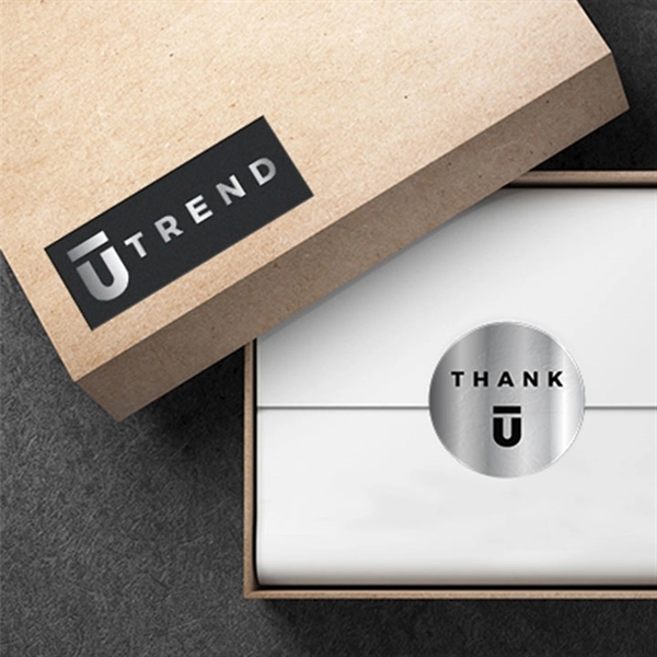 Durable and laminated silver/gold labels on a roll made of permanent... from ASI 89791 StickerYou