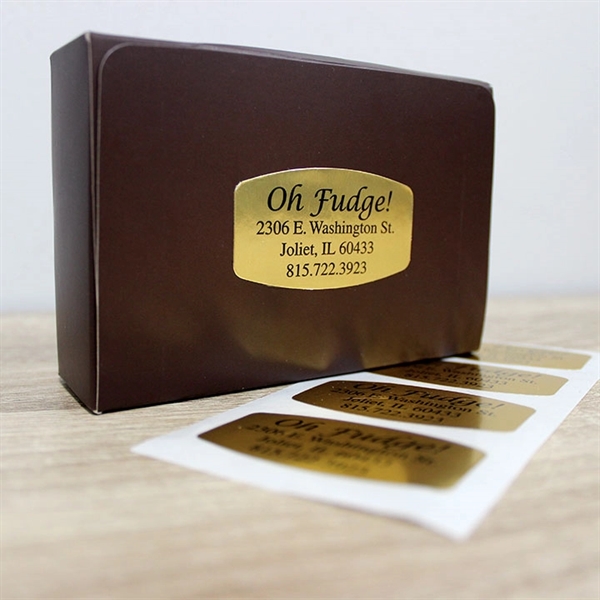 Durable and laminated silver/gold labels on a roll made of permanent... from ASI 89791 StickerYou