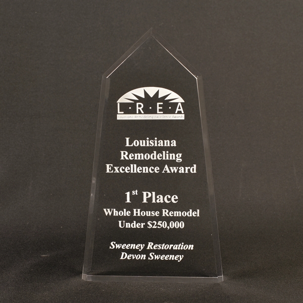 4" x 7" x 3/4" obelisk-shaped award made of acrylic with... from ASI 45430 Clear Image Inc / Clear Image