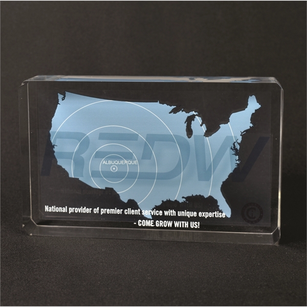 5" x 7" x 3/4" rectangle-shaped award made of acrylic with... from ASI 45430 Clear Image Inc / Clear Image