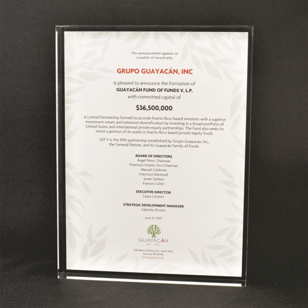 4" x 6" x 3/4" standard acrylic square-shaped award featuring 4-color... from ASI 45430 Clear Image Inc / Clear Image