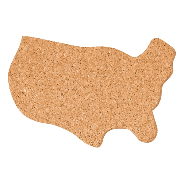 4" x 6" America Shape Solid Cork Coaster.... from ASI 93520 Ventura Inc
