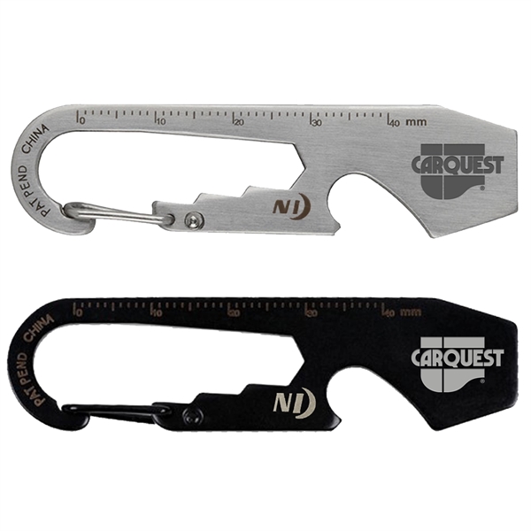 TSA-friendly multi-tool with a carabiner, wrench, etched ruler, bottle opener, flat... from ASI 46170 Compass Industries Inc