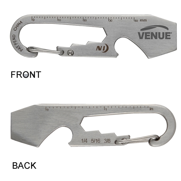 TSA-friendly multi-tool with a carabiner, wrench, etched ruler, bottle opener, flat... from ASI 46170 Compass Industries Inc