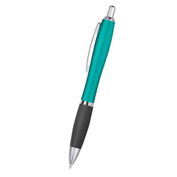 Ballpoint pen with plunger action and rubberized grip.... from ASI 61125 Hit Promotional Products / Hit®