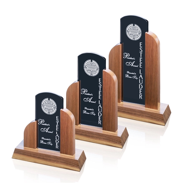 Gray/Walnut tower award.... from ASI 84592 St Regis Group / Prestige Glass