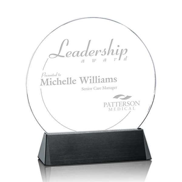 Circle award on a black anodized aluminum base.... from ASI 84592 St Regis Group / St Regis