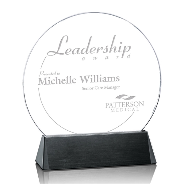 Circle award on a black anodized aluminum base.... from ASI 84592 St Regis Group / St Regis