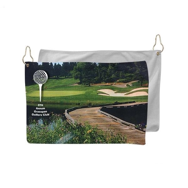 12" x 18" microfiber terry golf towel with tri-fold design, hook... from ASI 53509 FIEL-Fairdeal Import & Export / FIEL