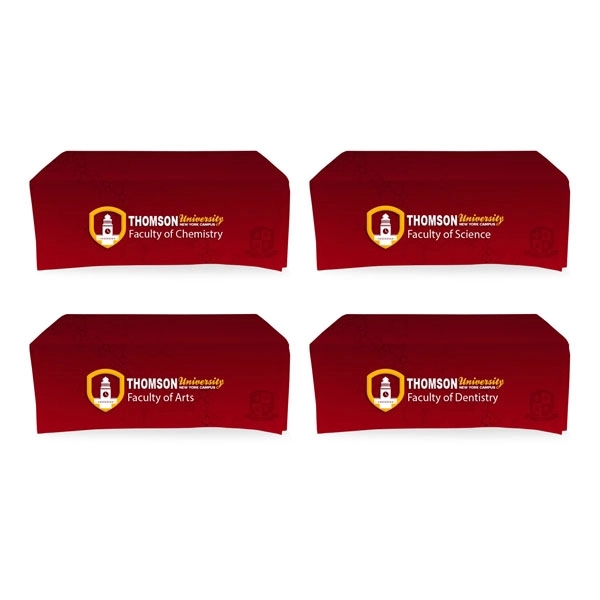Full-color sublimation printed faculty table throw for 6' table with open... from ASI 53509 FIEL-Fairdeal Import & Export / FIEL