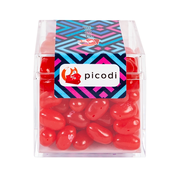 Sweet boxes made of acrylic with a clear cube shape filled... from ASI 44900 NC Custom (CI/Lanco) / Chocolate Inn