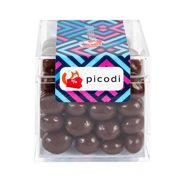 Sweet boxes made of acrylic with a clear cube shape filled... from ASI 44900 NC Custom (CI/Lanco) / Chocolate Inn