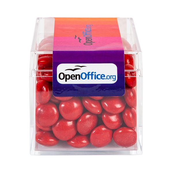 Sweet boxes made of acrylic with a clear cube shape filled... from ASI 44900 NC Custom (CI/Lanco) / Chocolate Inn