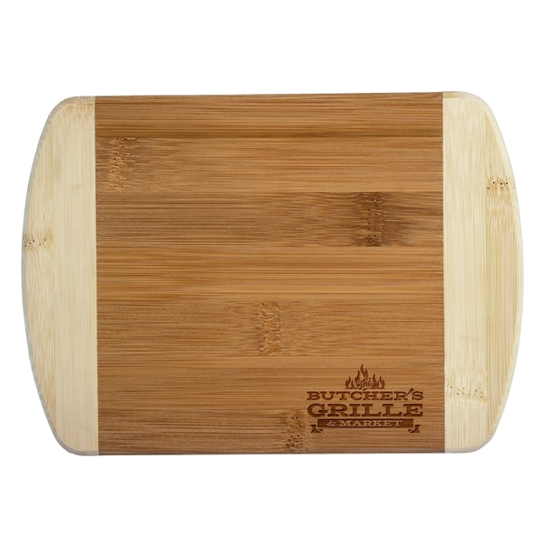 Two-Tone cutting board with lighter end caps.... from ASI 91565 Totally Bamboo