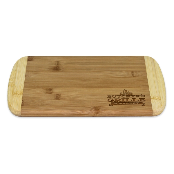 Two-Tone cutting board with lighter end caps.... from ASI 91565 Totally Bamboo