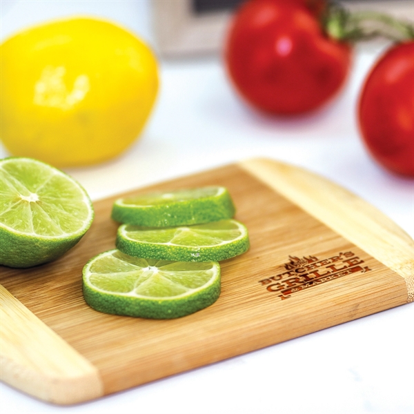 Two-Tone cutting board with lighter end caps.... from ASI 91565 Totally Bamboo