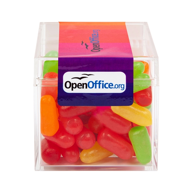 Sweet boxes made of acrylic with a clear cube shape filled... from ASI 44900 NC Custom (CI/Lanco) / Chocolate Inn