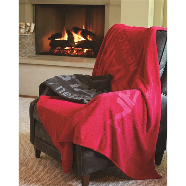 Remarkably soft and cozy Clifton Classic Blanket measuring 50" x 60"... from ASI 91605 Towel Specialties