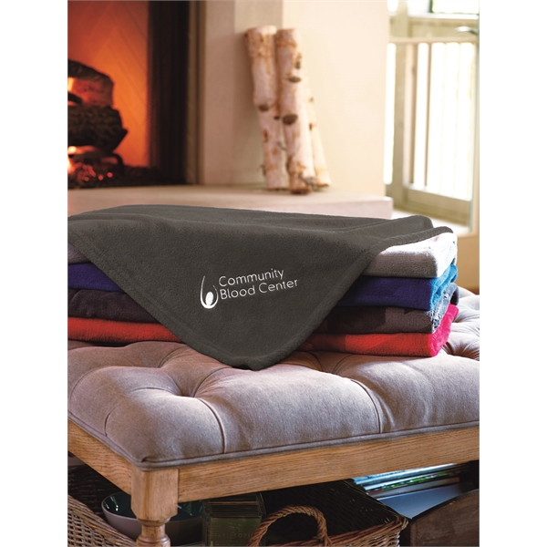 Remarkably soft and cozy Clifton Classic Blanket measuring 50" x 60"... from ASI 91605 Towel Specialties