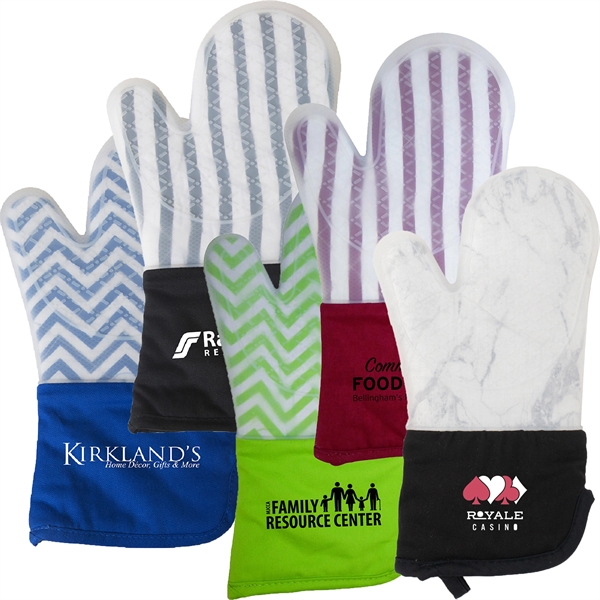 13 1/4" x 7 1/4" oven mitt with frosted silicone over... from ASI 61966 HPG / Beacon Promotions