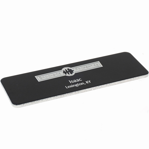 The little black dress of name badges - perfect to dress... from ASI 61966 HPG / Beacon Promotions