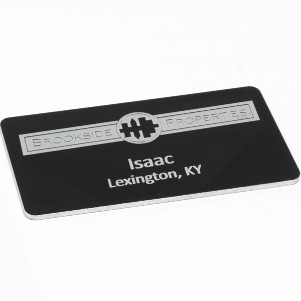 The little black dress of name badges - perfect to dress... from ASI 61966 HPG / Beacon Promotions