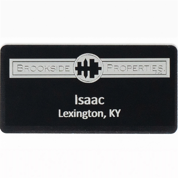 The little black dress of name badges - perfect to dress... from ASI 61966 HPG / Beacon Promotions