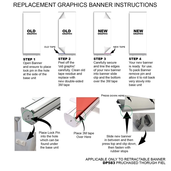 Replacement Graphics, 33.5x79, for Premium Retractable Banner... from ASI 53509 FIEL-Fairdeal Import & Export / FIEL