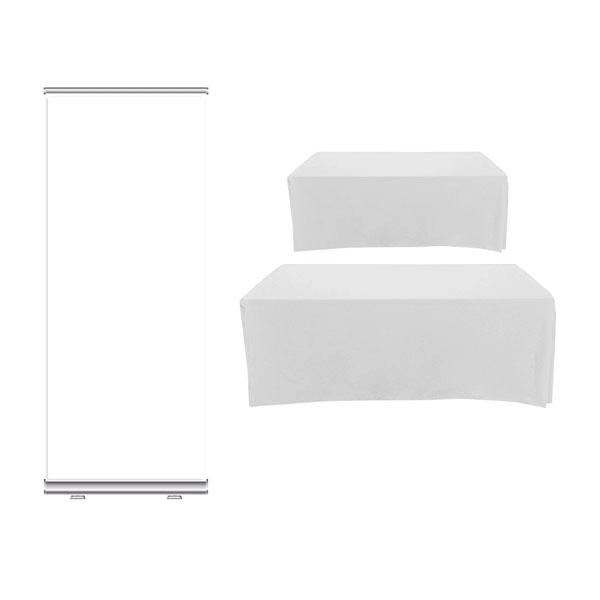 Trade Show Package, Premium Banner + Sublimated Table Throw with closed... from ASI 53509 FIEL-Fairdeal Import & Export / FIEL