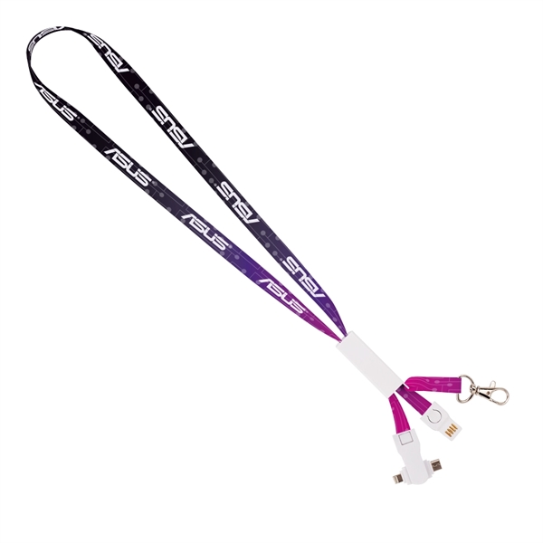 22 1/2" x 1/2" polyester lanyard with charging connections.... from ASI 88060 Snugz/USA Inc / SnugZ USA®