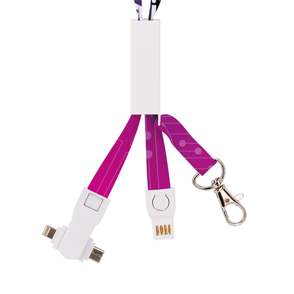 22 1/2" x 1/2" polyester lanyard with charging connections.... from ASI 88060 Snugz/USA Inc / SnugZ USA®