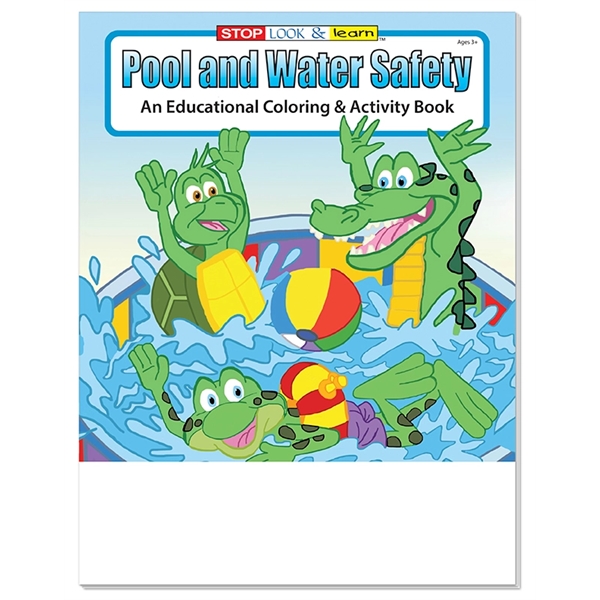 Pool and Water Safety coloring book fun pack with unimprinted crayons.... from ASI 45815 Coloring Book Solutions / Coloring Book Solutions™