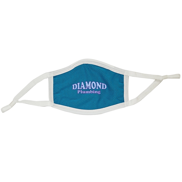 7" x 5" three-ply polyester reusable facemask with cooling fabric, elastic... from ASI 35290 American Ad Bag Co