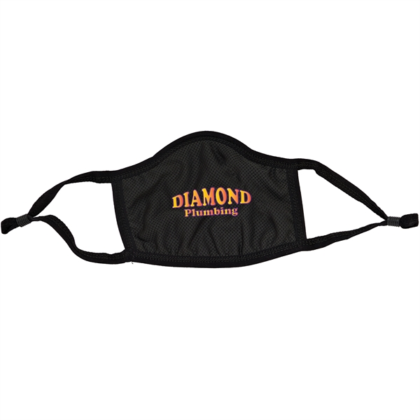 7" x 5" three-ply polyester reusable facemask with cooling fabric, elastic... from ASI 35290 American Ad Bag Co