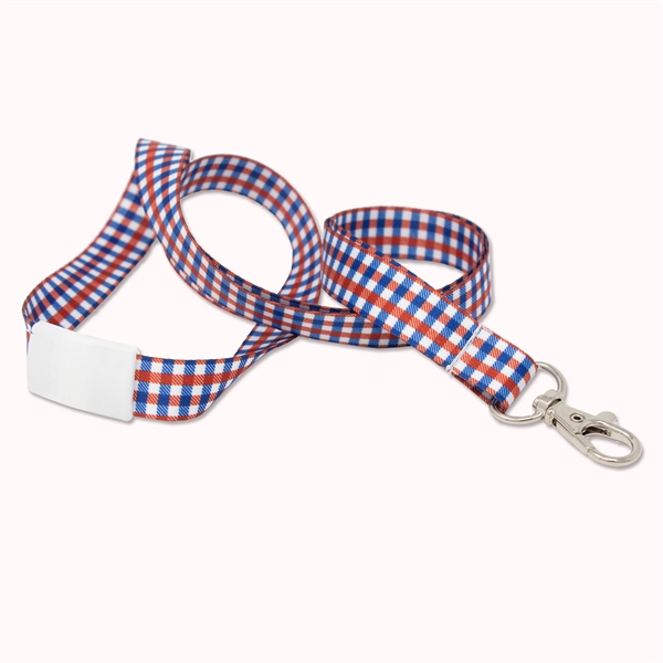 Show your pride in America! Plaid USA Flag dye-sub lanyards in... from ASI 79898 Promovision / PROMOVISION