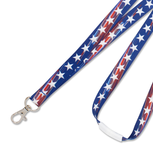 Show your pride in America! USA Flag lanyards in vivid red,... from ASI 79898 Promovision / PROMOVISION