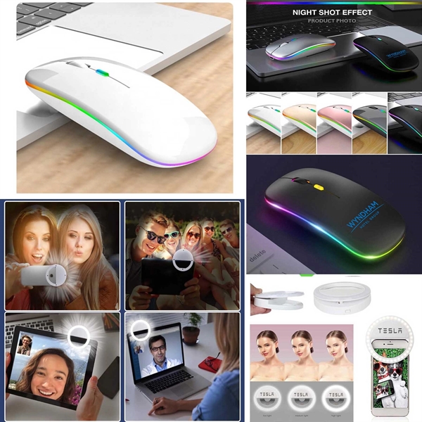 iBank® LED Wireless Mouse + LED Ring Light... from ASI 79909 Promotek