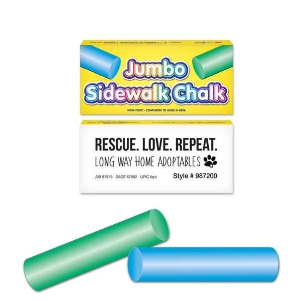 Two Pack Round Jumbo Sidewalk Chalk - Blue & Green... from ASI 67675 Liqui-Mark Corp