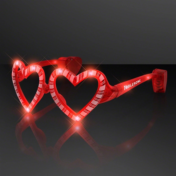 Holiday Hearts Light Up Candy Cane Glasses; Blank and Imprinted Pricing... from ASI 34194 ALightPromos