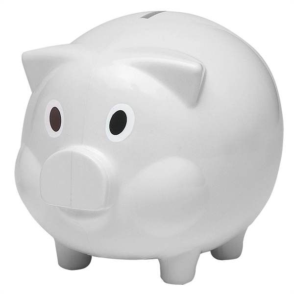 Plastic piggy bank with removable bottom plug for coin retrieval.... from ASI 61125 Hit Promotional Products / Hit®